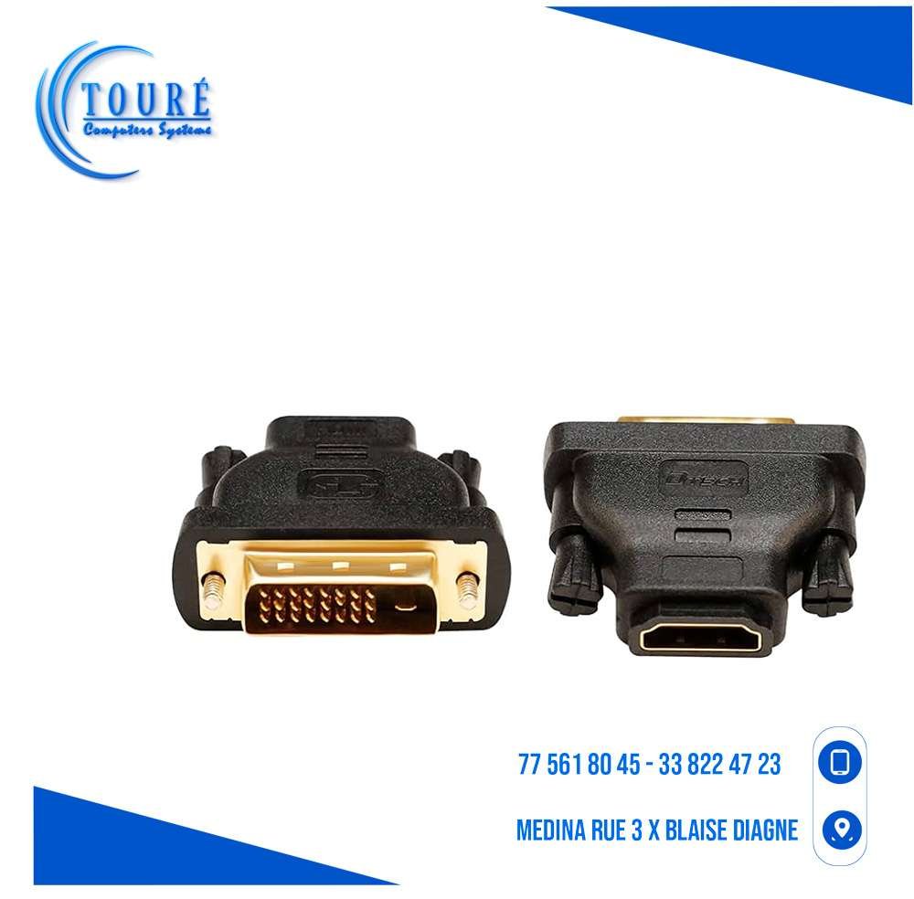 0604202669d415222c465.jpeg DTECH DVI Male to HDMI Female Adapter Bi-Directionnel DVI-D Port Converter – Image 1