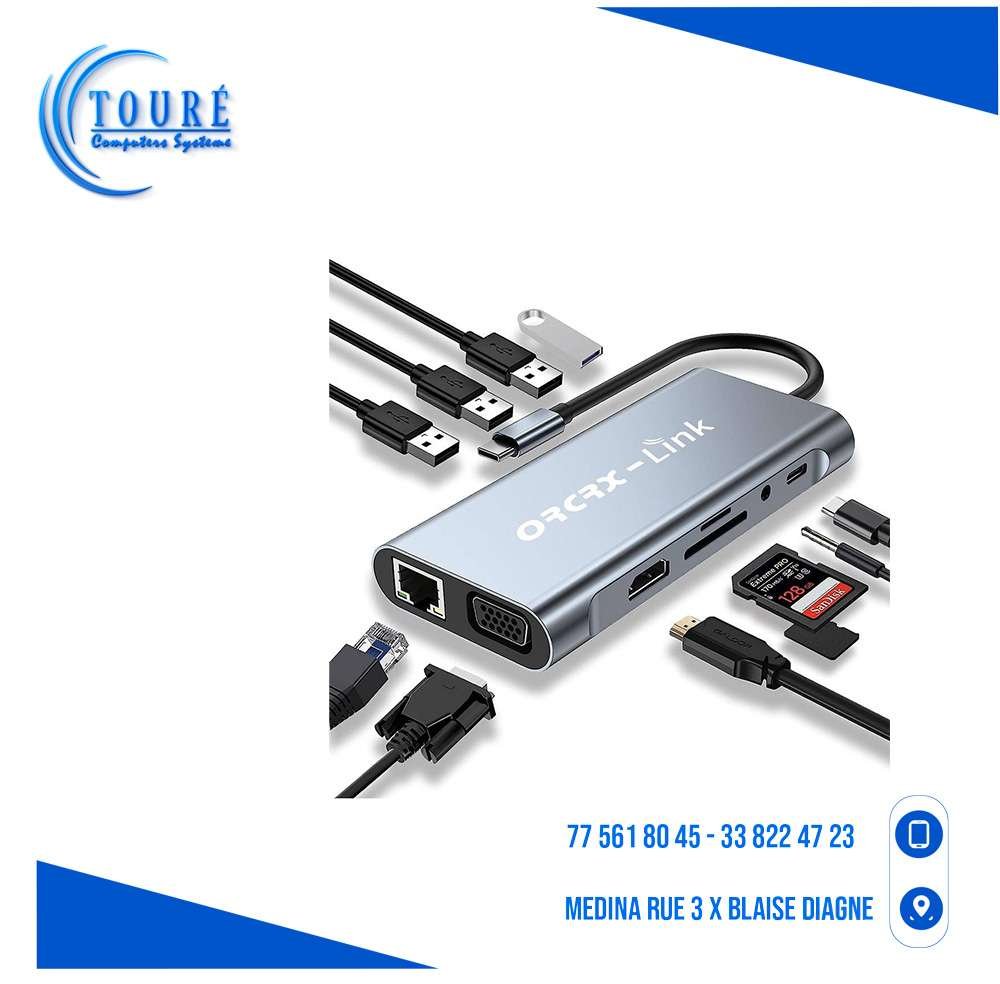 0604202669d416bc5fad5.jpeg Hub USB-C 11-en-1 ORCRX-Link – Image 1