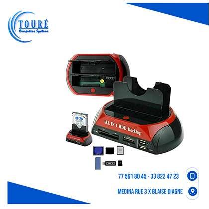 0604202669d41713db178.jpeg Tout en 1 IDE SATA double disque dur Station d'accueil HDD Dock USB HUB lecteur de carte – Image 1