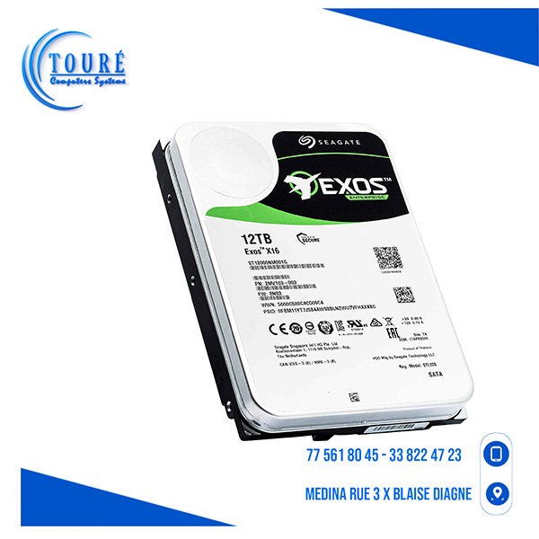 0604202669d421a3b1e25.jpeg Seagate Exos X16 12 To 7200 RPM 512e/4Kn SATA 6 Gb/s 256 Mo Cache 3,5 pouces Enterprise HDD (ST12000NM001G) – Image 1